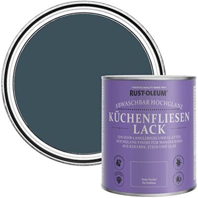 Rust-Oleum abwaschbare Küchenfliesenlack in dunkelblau mit Hochglanz Finish Abendblau 750ML Rust-Oleum abwaschbare Küchenfliesenlack in dunkelblau mit Hochglanz Finish Abendblau 750ML