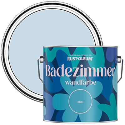Rust-Oleum hellblau feuchtigkeitsresistente Badezimmerwandfarbe Matt Finish Blauer Himmel 2,5 litres Rust-Oleum hellblau feuchtigkeitsresistente Badezimmerwandfarbe Matt Finish Blauer Himmel 2,5 litres