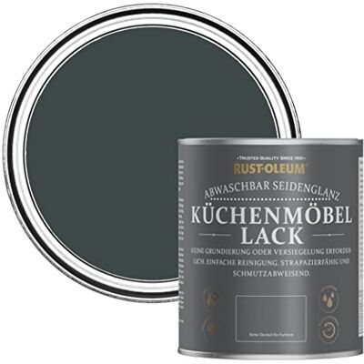 Rust-Oleum abwaschbare Küchenschrankfarbe in schwarz mit Seidenglanz Finish Schwarzer Sand 750ML Rust-Oleum abwaschbare Küchenschrankfarbe in schwarz mit Seidenglanz Finish Schwarzer Sand 750ML