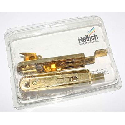 Hettich Möbelriegel, gekröpft, vermessingt, Maße 70 mm, 2 Stück, Artikelnr. 373 Hettich Möbelriegel, gekröpft, vermessingt, Maße 70 mm, 2 Stück, Artikelnr. 373