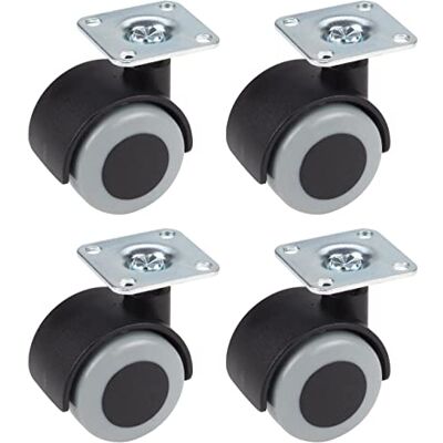 Dörner + Helmer Parkettrollen, 4er-Set, Containerrollen, 40mm x 50mm, 90kg Tragkraft, 38mm x 38mm Platte, Kunststoff Dörner + Helmer Parkettrollen, 4er-Set, Containerrollen, 40mm x 50mm, 90kg Tragkraft, 38mm x 38mm Platte, Kunststoff