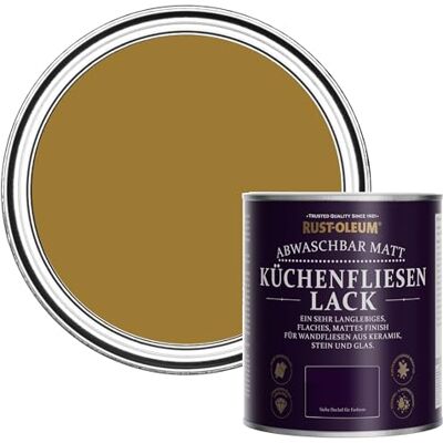 Rust-Oleum abwaschbare Küchenfliesenlack in braun mit Matt Finish Senfbraun 750ML Rust-Oleum abwaschbare Küchenfliesenlack in braun mit Matt Finish Senfbraun 750ML