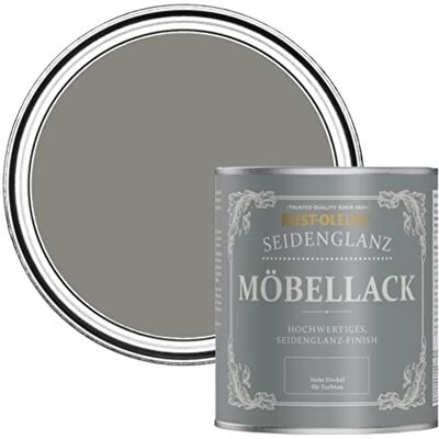 Rust-Oleum grau Möbelfarbe mit Seidenglanz-Finish, geruchsarm und wasserbasiert für Innenholz Beton Grau 750ML Rust-Oleum grau Möbelfarbe mit Seidenglanz-Finish, geruchsarm und wasserbasiert für Innenholz Beton Grau 750ML