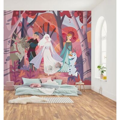 KOMAR Disney Frozen Forest Friendship Rote Wandtapete - Tapeten KOMAR Disney Frozen Forest Friendship Rote Wandtapete - Tapeten