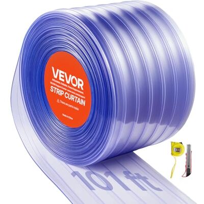 VEVOR PVC-Streifenvorhang, 30,8 x 0,3 m, Lamellenvorhang, Meterware, -20 °C bis 60 °C Vorhangstreifen für Türen von Supermärkten, Garagen, Lagerhallen, Scheunen & Tierställen, gerippt VEVOR PVC-Streifenvorhang, 30,8 x 0,3 m, Lamellenvorhang, Meterware, -20 °C bis 60 °C Vorhangstreifen für Türen von Supermärkten, Garagen, Lagerhallen, Scheunen & Tierställen, gerippt