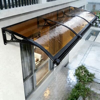 Moubhjd Fenstervordach für Türen 100x260cm für alle Wände PC transparent Alu-Rahmen Transparente Polycarbonat-Platte; stabiler Aluminiumrahmen Regenschutz für Eingang,Balkon & Fenster Moubhjd Fenstervordach für Türen 100x260cm für alle Wände PC transparent Alu-Rahmen Transparente Polycarbonat-Platte; stabiler Aluminiumrahmen Regenschutz für Eingang,Balkon & Fenster