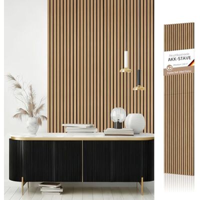 JSSZWYP AKK-STAVE Akustikpaneele Holz 240x60 cm (2er-Set 2,88 m²) Akustik Paneele & Holzpaneele Wand Holzfurnier 3D Paneele Wand als Wandverkleidung Innen für Wohnzimmer(Olied Eiche) JSSZWYP AKK-STAVE Akustikpaneele Holz 240x60 cm (2er-Set 2,88 m²) Akustik Paneele & Holzpaneele Wand Holzfurnier 3D Paneele Wand als Wandverkleidung Innen für Wohnzimmer(Olied Eiche)