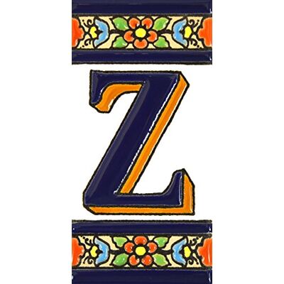ART Schilder mit Zahlen und Nummern auf vielfarbiger Keramikkachel. Handgemalte Kordeltechnik fuer Schilder mit Namen, Adressen und Wegweisern. Persoenlich gestaltbarer Text. Design FLORES MEDIANO 10,9cm x 5,4 cm (BUCHSTABEN "Z"). ART Schilder mit Zahlen und Nummern auf vielfarbiger Keramikkachel. Handgemalte Kordeltechnik fuer Schilder mit Namen, Adressen und Wegweisern. Persoenlich gestaltbarer Text. Design FLORES MEDIANO 10,9cm x 5,4 cm (BUCHSTABEN "Z").