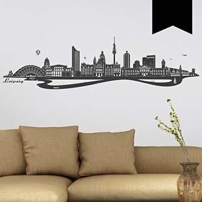 WANDKINGS Wandtattoo Skyline Leipzig 100 x 26 cm schwarz erhältlich in 33 Farben WANDKINGS Wandtattoo Skyline Leipzig 100 x 26 cm schwarz erhältlich in 33 Farben