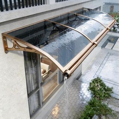 Moubhjd Fenstervordach für Türen 60x300cm für alle Wände aus Aluminium & Polycarbonat Transparent, Wetterfest, Wandmontage, Haustür, Fenster Moubhjd Fenstervordach für Türen 60x300cm für alle Wände aus Aluminium & Polycarbonat Transparent, Wetterfest, Wandmontage, Haustür, Fenster