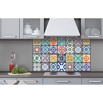 Dimex Küchenrückwand Verbundplatte AZULEJOS 100 x 60 cm Spritzschutz Küche für Herd & Spüle Premium Qualität Acrylglas, Stärke 5 mm Made in EU Dimex Küchenrückwand Verbundplatte AZULEJOS 100 x 60 cm Spritzschutz Küche für Herd & Spüle Premium Qualität Acrylglas, Stärke 5 mm Made in EU