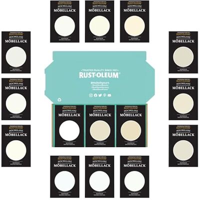Rust-Oleum Möbellack Testerbox Elegante Weißtöne Hochglanz Rust-Oleum Möbellack Testerbox Elegante Weißtöne Hochglanz