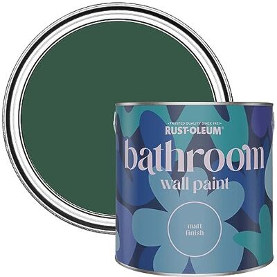 Rust-Oleum dunkelgrün feuchtigkeitsresistente Badezimmerwandfarbe Matt Finish Kiefernwald 2,5 litres Rust-Oleum dunkelgrün feuchtigkeitsresistente Badezimmerwandfarbe Matt Finish Kiefernwald 2,5 litres