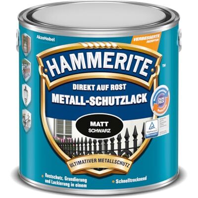 Hammerite Metallschutzlack Matt, 3in1- Rostschutz, Schwarz, 2,5 l Hammerite Metallschutzlack Matt, 3in1- Rostschutz, Schwarz, 2,5 l