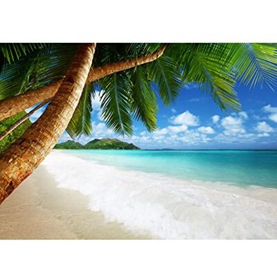 ART Fototapeten 396 x 280 cm Strand und Meer Palmen Vlies Wanddekoration Wohnzimmer Schlafzimmer Deutsche Manufaktur Grün Blau 9004012b ART Fototapeten 396 x 280 cm Strand und Meer Palmen Vlies Wanddekoration Wohnzimmer Schlafzimmer Deutsche Manufaktur Grün Blau 9004012b