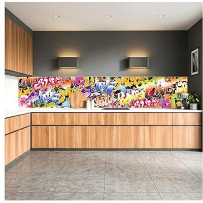 Dimex Küchenrückwand Folie selbstklebend Graffiti Klebefolie Dekofolie Spritzschutz für Küche Made in EU 350 cm x 60 cm Dimex Küchenrückwand Folie selbstklebend Graffiti Klebefolie Dekofolie Spritzschutz für Küche Made in EU 350 cm x 60 cm