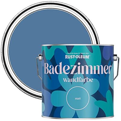 Rust-Oleum blau feuchtigkeitsresistente Badezimmerwandfarbe Matt Finish Blaue Seide 2,5 litres Rust-Oleum blau feuchtigkeitsresistente Badezimmerwandfarbe Matt Finish Blaue Seide 2,5 litres
