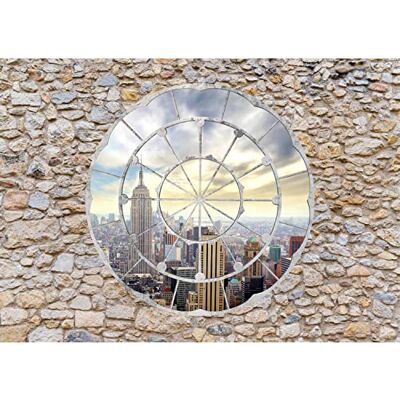 ART Fototapete Fenster New York 352 x 250 cm Vlies Tapeten XXL Moderne Wandtapete Wohnzimmer Schlafzimmer Braun Beige 9056011a ART Fototapete Fenster New York 352 x 250 cm Vlies Tapeten XXL Moderne Wandtapete Wohnzimmer Schlafzimmer Braun Beige 9056011a
