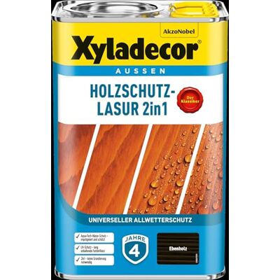 Xyladecor Holzschutz-Lasur 2in1, Universeller Allwetter-Schutz – Der Klassiker, Ebenholz, 4 l Xyladecor Holzschutz-Lasur 2in1, Universeller Allwetter-Schutz – Der Klassiker, Ebenholz, 4 l