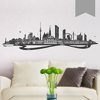WANDKINGS Wandtattoo Skyline Wien 100 x 28 cm Mittelgrau erhältlich in 33 Farben WANDKINGS Wandtattoo Skyline Wien 100 x 28 cm Mittelgrau erhältlich in 33 Farben