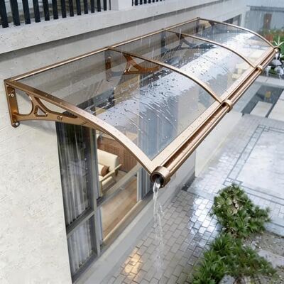 Moubhjd Fenstervordach für Türen 80x340cm für alle Wände Pultvordach Balkon Türüberdachung Polycarbonat Aluminium Schutzdach Terrasse Moubhjd Fenstervordach für Türen 80x340cm für alle Wände Pultvordach Balkon Türüberdachung Polycarbonat Aluminium Schutzdach Terrasse