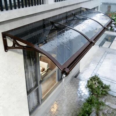 Moubhjd Fenstervordach für Türen 80x380cm für alle Wände PC transparent Alu-Rahmen Transparente Polycarbonat-Platte; stabiler Aluminiumrahmen Regenschutz für Eingang,Balkon & Fenster Moubhjd Fenstervordach für Türen 80x380cm für alle Wände PC transparent Alu-Rahmen Transparente Polycarbonat-Platte; stabiler Aluminiumrahmen Regenschutz für Eingang,Balkon & Fenster