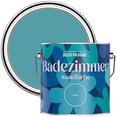 Rust-Oleum blau feuchtigkeitsresistente Badezimmerwandfarbe Matt Finish Petrol 2,5 litres Rust-Oleum blau feuchtigkeitsresistente Badezimmerwandfarbe Matt Finish Petrol 2,5 litres