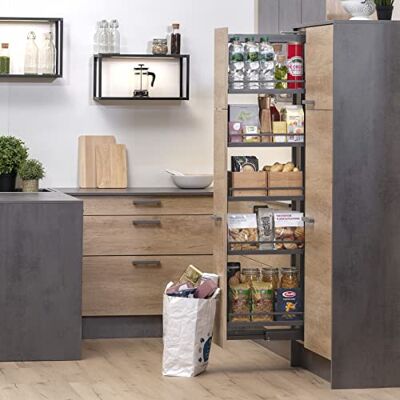 SOTECH Dispensa-X Apothekerauszug ANTHRAZIT 1900-2300 mm 400 mm Tragkraft 100 Kg inkl. SoftstopPlus Clickfixx und 5 ARENA Style Tablaren für breite Schränke Apothekerschrankbeschlag von SOTECH Dispensa-X Apothekerauszug ANTHRAZIT 1900-2300 mm 400 mm Tragkraft 100 Kg inkl. SoftstopPlus Clickfixx und 5 ARENA Style Tablaren für breite Schränke Apothekerschrankbeschlag von