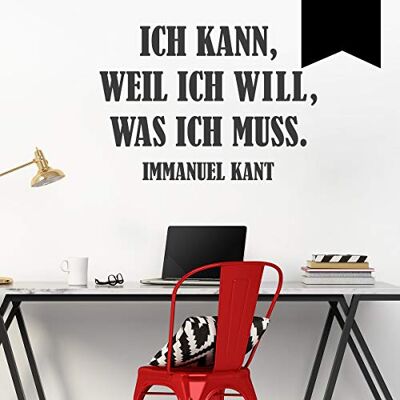 WANDKINGS Wandtattoo Ich kann, Weil ich Will, was ich muss. (Immanuel Kant) 50 x 35 cm schwarz erhältlich in 33 Farben WANDKINGS Wandtattoo Ich kann, Weil ich Will, was ich muss. (Immanuel Kant) 50 x 35 cm schwarz erhältlich in 33 Farben
