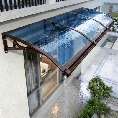 Moubhjd Fenstervordach mit separater Entwässerung 100x220cm für alle Wände Pultvordach Balkon Türüberdachung Polycarbonat Aluminium Schutzdach Terrasse Moubhjd Fenstervordach mit separater Entwässerung 100x220cm für alle Wände Pultvordach Balkon Türüberdachung Polycarbonat Aluminium Schutzdach Terrasse