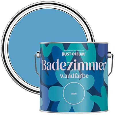 Rust-Oleum blau feuchtigkeitsresistente Badezimmerwandfarbe Matt Finish Azurblau 2,5 litres Rust-Oleum blau feuchtigkeitsresistente Badezimmerwandfarbe Matt Finish Azurblau 2,5 litres