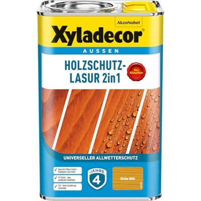 AkzoNobel - Xyladecor Holzschutzlasur Eiche Hell - 4l - Wood stain AkzoNobel - Xyladecor Holzschutzlasur Eiche Hell - 4l - Wood stain