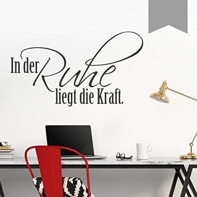 WANDKINGS Wandtattoo In der Ruhe liegt die Kraft. 50 x 28 cm Mittelgrau erhältlich in 33 Farben WANDKINGS Wandtattoo In der Ruhe liegt die Kraft. 50 x 28 cm Mittelgrau erhältlich in 33 Farben