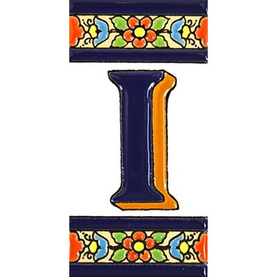 ART Schilder mit Zahlen und Nummern auf vielfarbiger Keramikkachel. Handgemalte Kordeltechnik fuer Schilder mit Namen, Adressen und Wegweisern. Persoenlich gestaltbarer Text. Design FLORES MEDIANO 10,9cm x 5,4 cm (BUCHSTABEN "I"). ART Schilder mit Zahlen und Nummern auf vielfarbiger Keramikkachel. Handgemalte Kordeltechnik fuer Schilder mit Namen, Adressen und Wegweisern. Persoenlich gestaltbarer Text. Design FLORES MEDIANO 10,9cm x 5,4 cm (BUCHSTABEN "I").