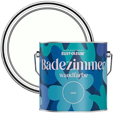 Rust-Oleum weiß feuchtigkeitsresistente Badezimmerwandfarbe Matt Finish Kalkweiß 2,5 litres Rust-Oleum weiß feuchtigkeitsresistente Badezimmerwandfarbe Matt Finish Kalkweiß 2,5 litres