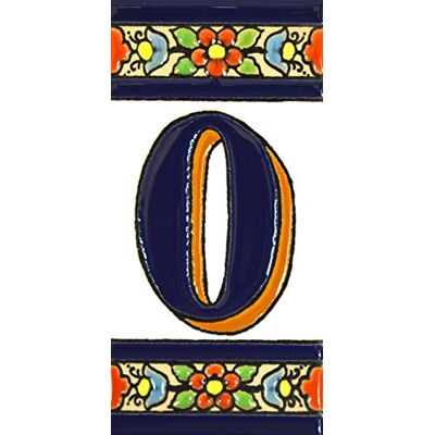 ART Schilder mit Zahlen und Nummern auf vielfarbiger Keramikkachel. Handgemalte Kordeltechnik fuer Schilder mit Namen, Adressen und Wegweisern. Persoenlich gestaltbarer Text. Design FLORES MEDIANO 10,9cm x 5,4 cm (BUCHSTABEN "O"). ART Schilder mit Zahlen und Nummern auf vielfarbiger Keramikkachel. Handgemalte Kordeltechnik fuer Schilder mit Namen, Adressen und Wegweisern. Persoenlich gestaltbarer Text. Design FLORES MEDIANO 10,9cm x 5,4 cm (BUCHSTABEN "O").