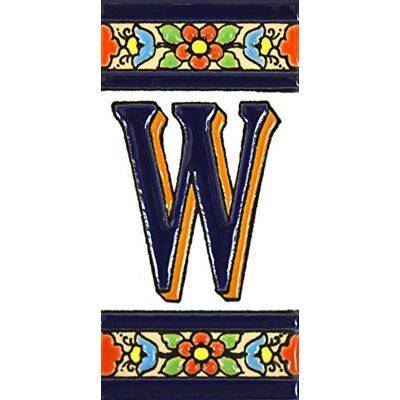 ART Schilder mit Zahlen und Nummern auf vielfarbiger Keramikkachel. Handgemalte Kordeltechnik fuer Schilder mit Namen, Adressen und Wegweisern. Persoenlich gestaltbarer Text. Design FLORES MEDIANO 10,9cm x 5,4 cm (BUCHSTABEN "W"). ART Schilder mit Zahlen und Nummern auf vielfarbiger Keramikkachel. Handgemalte Kordeltechnik fuer Schilder mit Namen, Adressen und Wegweisern. Persoenlich gestaltbarer Text. Design FLORES MEDIANO 10,9cm x 5,4 cm (BUCHSTABEN "W").
