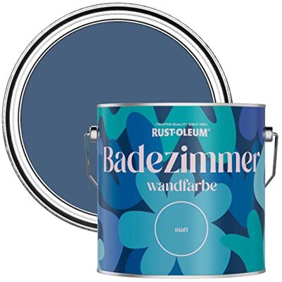 Rust-Oleum blau feuchtigkeitsresistente Badezimmerwandfarbe Matt Finish Tinte Blau 2,5 litres Rust-Oleum blau feuchtigkeitsresistente Badezimmerwandfarbe Matt Finish Tinte Blau 2,5 litres