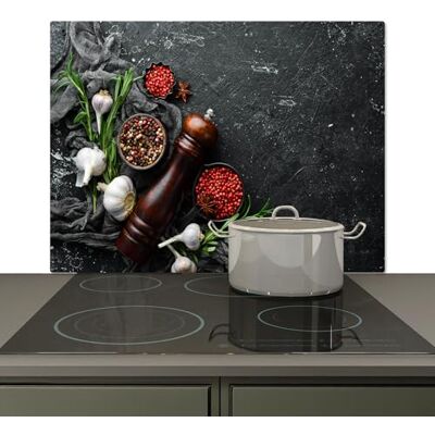 KitchenYeah © Spritzschutz Herd Küchenrückwand Vinyl Küchendeko Wand 80x52 cm Wandverkleidung, Herdabdeckplatten Kräuter Paprika Knoblauch Beton KitchenYeah © Spritzschutz Herd Küchenrückwand Vinyl Küchendeko Wand 80x52 cm Wandverkleidung, Herdabdeckplatten Kräuter Paprika Knoblauch Beton