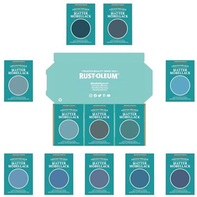 Rust-Oleum Möbellack Testerbox Tiefe Blautöne Matt Rust-Oleum Möbellack Testerbox Tiefe Blautöne Matt