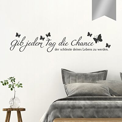 WANDKINGS Wandtattoo Gib jedem Tag die Chance der schönste deines Lebens zu Werden. (Mark Twain) 60 x 12 cm Silber erhältlich in 33 Farben WANDKINGS Wandtattoo Gib jedem Tag die Chance der schönste deines Lebens zu Werden. (Mark Twain) 60 x 12 cm Silber erhältlich in 33 Farben