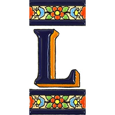 ART Schilder mit Zahlen und Nummern auf vielfarbiger Keramikkachel. Handgemalte Kordeltechnik fuer Schilder mit Namen, Adressen und Wegweisern. Persoenlich gestaltbarer Text. Design FLORES MEDIANO 10,9cm x 5,4 cm (BUCHSTABEN "L"). ART Schilder mit Zahlen und Nummern auf vielfarbiger Keramikkachel. Handgemalte Kordeltechnik fuer Schilder mit Namen, Adressen und Wegweisern. Persoenlich gestaltbarer Text. Design FLORES MEDIANO 10,9cm x 5,4 cm (BUCHSTABEN "L").