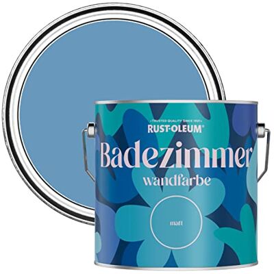 Rust-Oleum blau feuchtigkeitsresistente Badezimmerwandfarbe Matt Finish Kornblumenblau 2,5 litres Rust-Oleum blau feuchtigkeitsresistente Badezimmerwandfarbe Matt Finish Kornblumenblau 2,5 litres