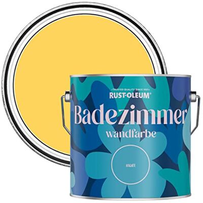 Rust-Oleum gelb feuchtigkeitsresistente Badezimmerwandfarbe Matt Finish Zitronengelee 2,5 litres Rust-Oleum gelb feuchtigkeitsresistente Badezimmerwandfarbe Matt Finish Zitronengelee 2,5 litres