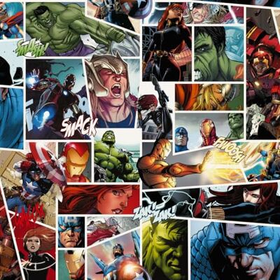 Komar Rapport Vliestapete Marvel Comic Größe 53 x 1005 cm, 1 Rolle, Rapport in der Höhe und Breite, Kinderzimmer, Tapete, Superhelden, Fototapete von Komar Rapport Vliestapete Marvel Comic Größe 53 x 1005 cm, 1 Rolle, Rapport in der Höhe und Breite, Kinderzimmer, Tapete, Superhelden, Fototapete von