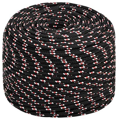 vidaXL Bootsseil Ankerleine Festmacher Tauwerk PP Leine Seil Tau Polypropylenseil Geflochten Flechtleine Schwarz 8mm 250m Polypropylen vidaXL Bootsseil Ankerleine Festmacher Tauwerk PP Leine Seil Tau Polypropylenseil Geflochten Flechtleine Schwarz 8mm 250m Polypropylen