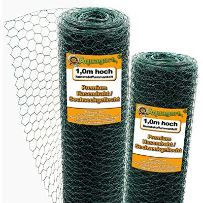 Aquagart Maschendrahtzaun 40m Sechseckgeflecht grün I Hühnerzaun Kaninchendraht Hasengitter feinmaschig 13 x 13 mm I 6-Eck Drahtgeflecht 0,8 mm I 100 cm hohe Hasendraht Aquagart Maschendrahtzaun 40m Sechseckgeflecht grün I Hühnerzaun Kaninchendraht Hasengitter feinmaschig 13 x 13 mm I 6-Eck Drahtgeflecht 0,8 mm I 100 cm hohe Hasendraht