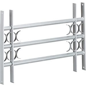 Relaxdays Fenstergitter Einbruchschutz, ausziehbar, für außen, Stahl, 450 x 700-1050 mm, Sicherheitsgitter, grau Relaxdays Fenstergitter Einbruchschutz, ausziehbar, für außen, Stahl, 450 x 700-1050 mm, Sicherheitsgitter, grau