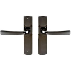 Vachette Türgriff-Set auf kleiner Platte MUZE, Version Auslauf für Küche/Wohnzimmer, Abstand 165 mm, einfaches Anbringungssystem, widerstandsfähiges Zamak, schwarze Diamant-Oberfläche Vachette Türgriff-Set auf kleiner Platte MUZE, Version Auslauf für Küche/Wohnzimmer, Abstand 165 mm, einfaches Anbringungssystem, widerstandsfähiges Zamak, schwarze Diamant-Oberfläche