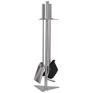 FIREFIX K2403 Kaminbesteck 4-teilig, 180 x 160 x 600 mm (BxTxH), Ständer, Besteckteile und Griffe aus Edelstahl, Verzinkt FIREFIX K2403 Kaminbesteck 4-teilig, 180 x 160 x 600 mm (BxTxH), Ständer, Besteckteile und Griffe aus Edelstahl, Verzinkt